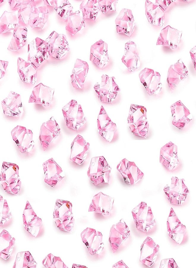 DomeStar 550PCS Small Pink Vase Fillers, Acrylic Fake Ice Rocks Pink Gems Crystals Diamonds for Table Centerpiece Fish Tank Table Scatter Photography Props Display Decor (0.4 * 0.6) - Image 1
