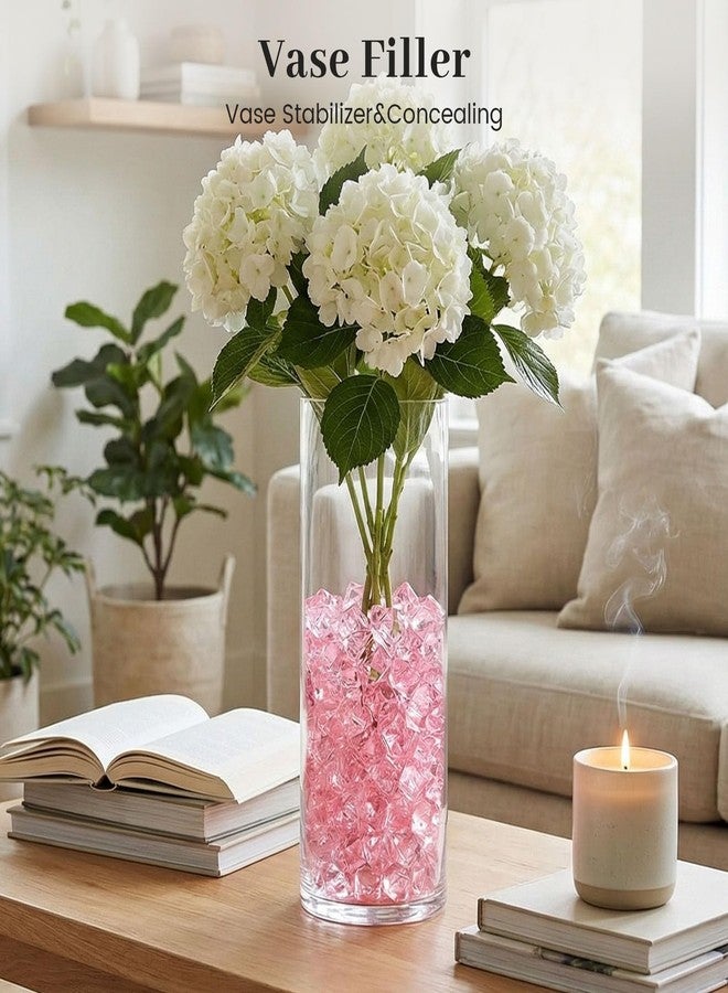 DomeStar 550PCS Small Pink Vase Fillers, Acrylic Fake Ice Rocks Pink Gems Crystals Diamonds for Table Centerpiece Fish Tank Table Scatter Photography Props Display Decor (0.4 * 0.6) - Image 3