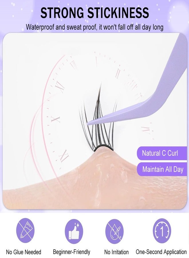 MAYCREATE® 120Pcs Self Adhesive Eyelashes, Self Adhesive Eyelash Clusters, Lash Clusters Press On Lashes Self Stick Cluster Lashes Pre Glued Eyelash Clusters with Tweezer No Glue Needed, 11-13mm - Image 4