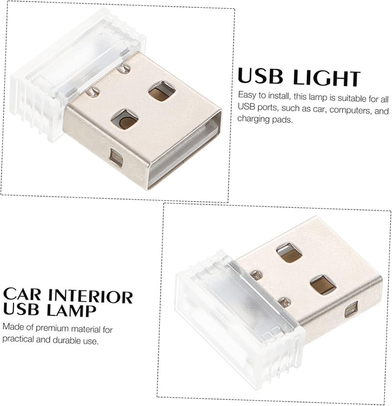 4 قطع من أضواء LED الجوية المزودة بالطاقة عبر USB لإضاءة البيئة الداخلية للسيارة، إضاءة زخرفية صغيرة عبر USB، إكسسوارات سيارة محمولة - Image 3