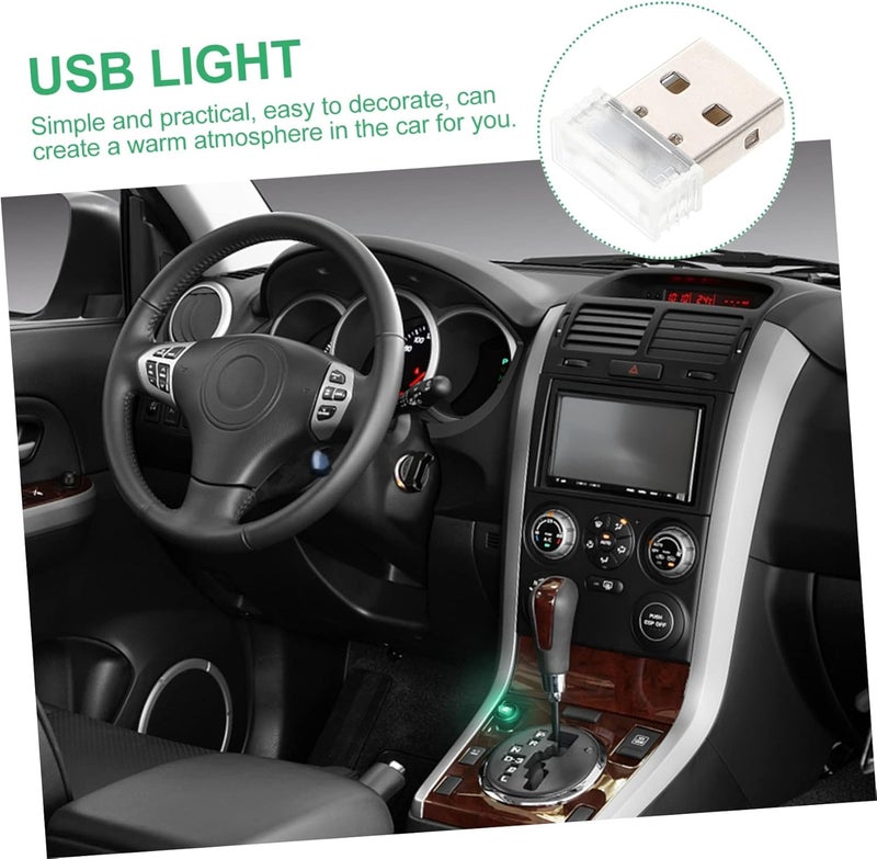 4 قطع من أضواء LED الجوية المزودة بالطاقة عبر USB لإضاءة البيئة الداخلية للسيارة، إضاءة زخرفية صغيرة عبر USB، إكسسوارات سيارة محمولة - Image 5