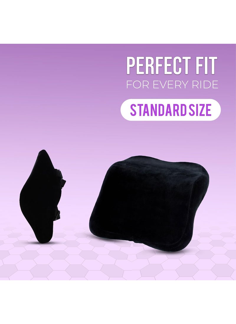 HAPPINZO HAPPINZO Neck Pillow 93 Ergonomic Support for Neck Head Car Neck Pillow Relieves Pain and Stiffness Adjustable Strap Breathable Comfy Ideal for Long Drives Travel Black Color L115W10_H45  - Image 2