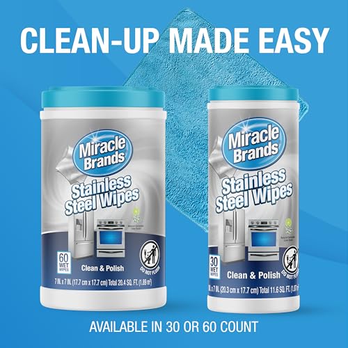 MiracleWipes for Stainless Steel, Great for Kitchen and Appliances, Including Oven, Refrigerator, Dishwasher, Microwave, Sink, Hood, Grill, Removes Fingerprints and Smudges - 60 Count - Image 3
