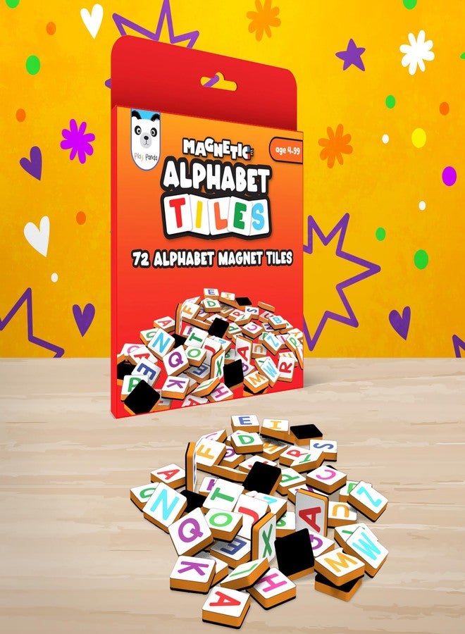 PLAY PANDA Magnetic Alphabet Tiles for Kids with 72 Alphabet Magnets - Image 3