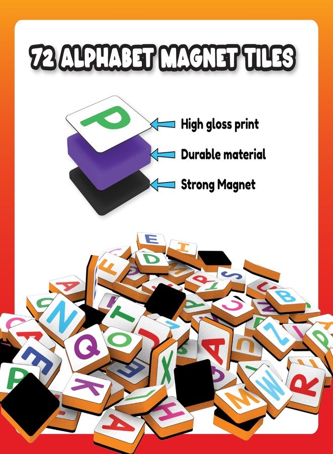 PLAY PANDA Magnetic Alphabet Tiles for Kids with 72 Alphabet Magnets - Image 4