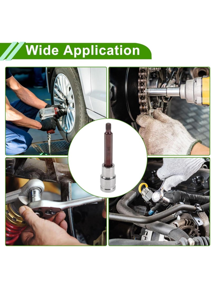 GGOOT Universal 100mm Impact Socket Durable Hardware Tool Chrome Vanadium Steel 1 Pcs 12 Point 8mm for Car Motorcycle Dirtbike Repair 12.5mm Drive  - Image 2