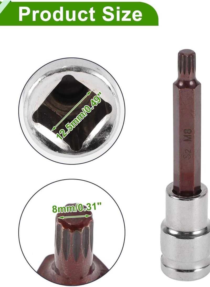 GGOOT Universal 100mm Impact Socket Durable Hardware Tool Chrome Vanadium Steel 1 Pcs 12 Point 8mm for Car Motorcycle Dirtbike Repair 12.5mm Drive  - Image 3