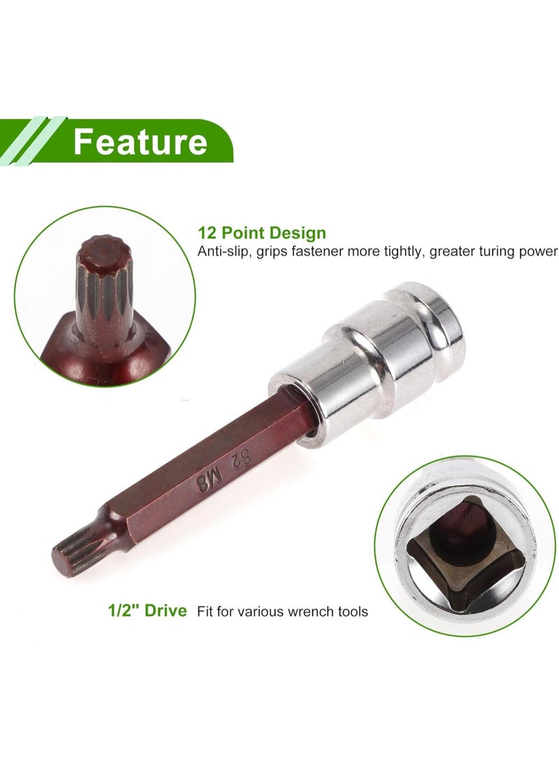 GGOOT Universal 100mm Impact Socket Durable Hardware Tool Chrome Vanadium Steel 1 Pcs 12 Point 8mm for Car Motorcycle Dirtbike Repair 12.5mm Drive  - Image 4