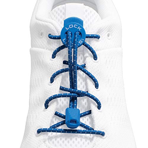 Lock Laces (Elastic No Tie Shoe Laces (Pack of 3) (White-Blue-Gray) - Image 3