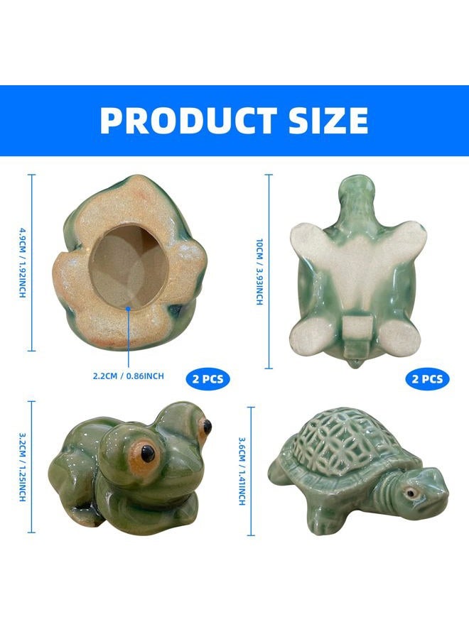 LJZP 4Pcs Toilet Bolt Caps, Ceramic Toilet Bolt Covers Frog & Turtle Toilet Bolt Covers Decorative, Toilet Floor Bolt Caps for Bathroom Cute Decor - Image 4