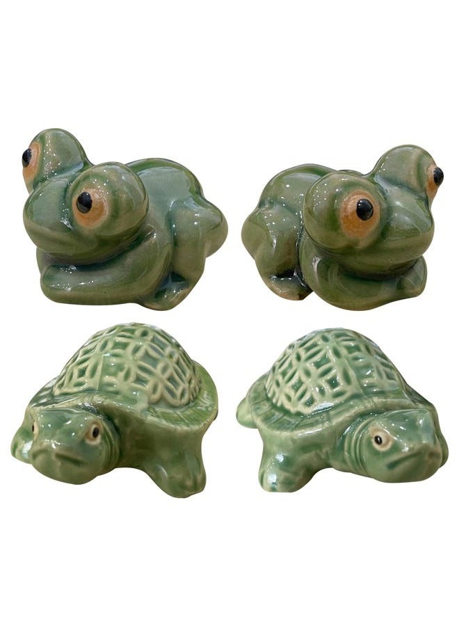 LJZP 4Pcs Toilet Bolt Caps, Ceramic Toilet Bolt Covers Frog & Turtle Toilet Bolt Covers Decorative, Toilet Floor Bolt Caps for Bathroom Cute Decor - Image 1