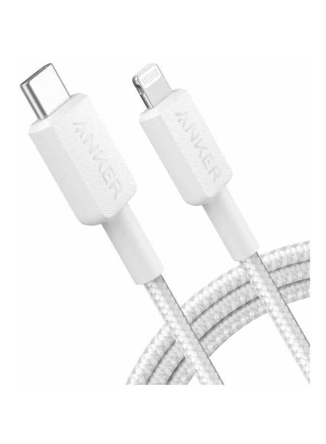 Anker 322 Durable Braided Fast-Charging Cable USB-C to Lightning for Apple Devices, iPhones, iPads, 1.8 Meters ( 6 ft ) White - Image 2
