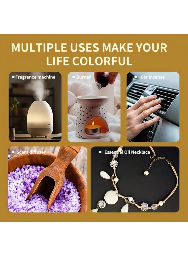 هانكي مجموعة زيوت عطرية 10 قطع × 10 مل، مجموعة مبتدئين لأجهزة التوزيع في المنزل، هدية زيوت العلاج العطري – ورد، برتقال، ورقة نعناع، ساكورا، خشب الصندل، لافندر، ليمون، ياسمين، قهوة، المحيط العميق          询问 ChatGPT - Image 4