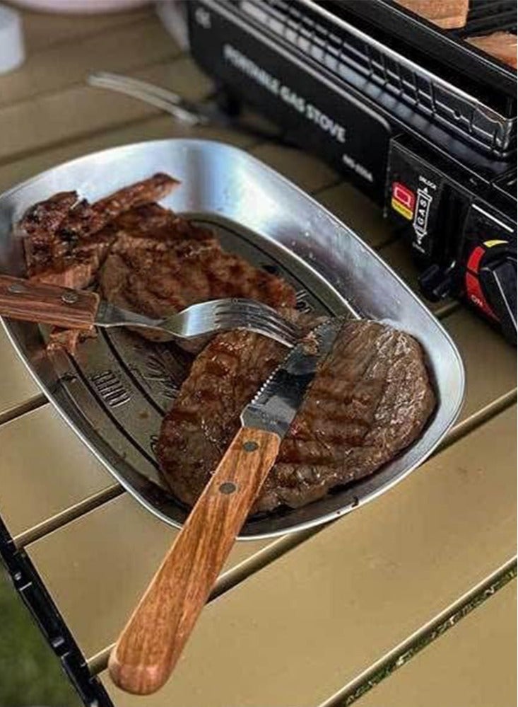 Perfii Barbecue Plate Outdoor Kitchen Camping Travel Portable Dinnerware Food Container - Image 4