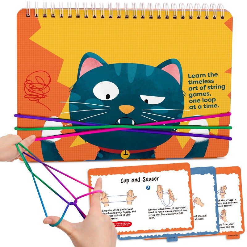 Kasfalci String Figure Game Book with String Classic String Games with StepbyStep Instructions Fine Motor Skills Toys String Figure Book Gifts for Kids 612 Year Old Girl Boy Gift Kids Books - Image 3
