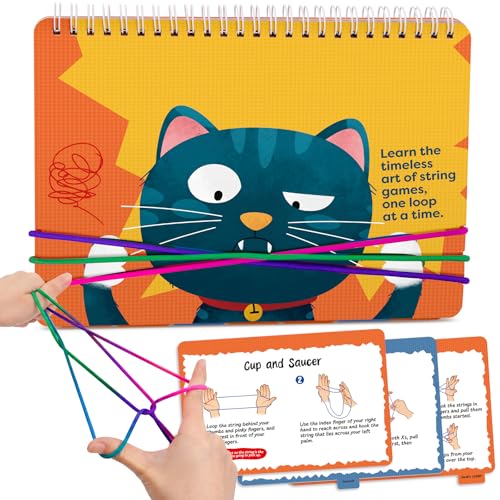 Kasfalci String Figure Game Book with String Classic String Games with StepbyStep Instructions Fine Motor Skills Toys String Figure Book Gifts for Kids 612 Year Old Girl Boy Gift Kids Books - Image 1