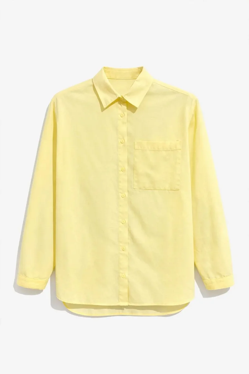 ميكسراي Mixray Long Sleeve Button-Up Shirt with Pocket