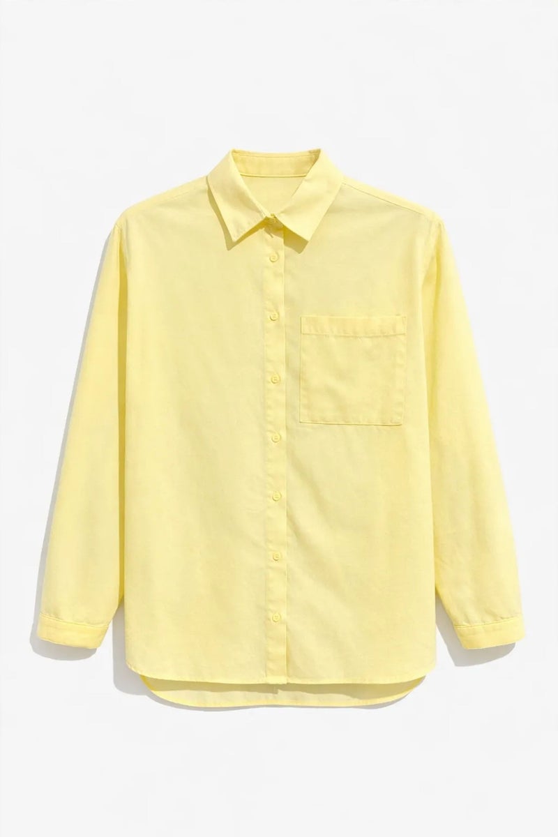 Mixray Long Sleeve Button-Up Shirt with Pocket - Image 1