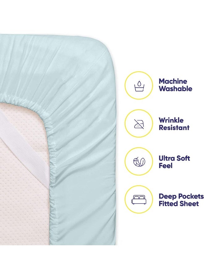 Sweet Home Collection King Size Bed Sheets  6 Piece 1500 Supreme Collection Fine Brushed Microfiber Deep Pocket King Sheet Set Bedding  2 Extra Pillow Cases Great Value King Aqua  - Image 3