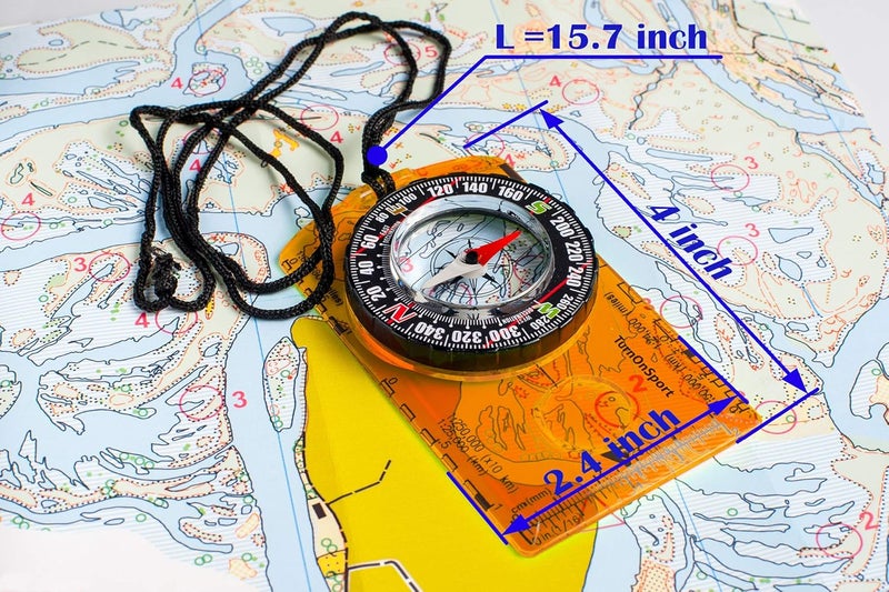 TurnOnSport Orienteering Compass - Advanced Scout Compass for Hiking, Camping, and Backpacking - Best Survival Gifts for Kids - Image 4