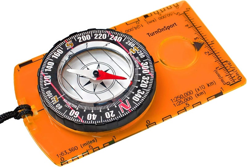 TurnOnSport Orienteering Compass - Advanced Scout Compass for Hiking, Camping, and Backpacking - Best Survival Gifts for Kids - Image 1