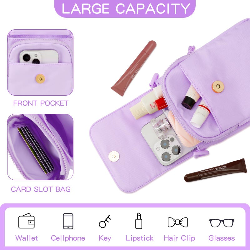 CLOUDWINGS Birthday Gifts for Girls Crossbody Purse Small Initial Cell Phone Toddler Purse Crossbody Bags,Purple-A - Image 4