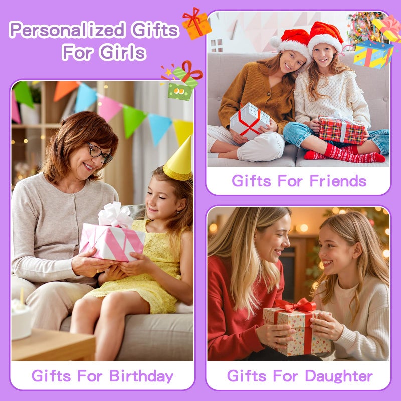CLOUDWINGS Birthday Gifts for Girls Crossbody Purse Small Initial Cell Phone Toddler Purse Crossbody Bags,Purple-A - Image 2
