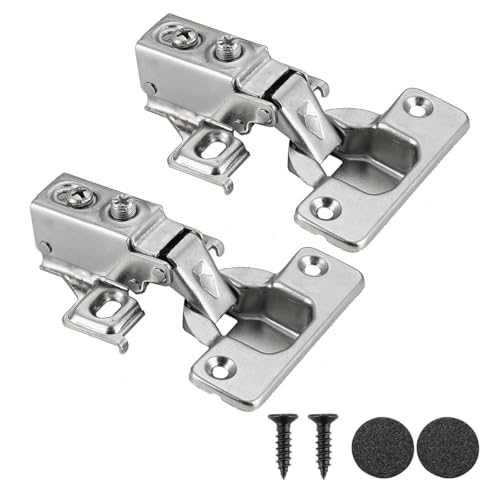 JQK Cabinet Door Hinges Soft Closing, 1/2" Partial Overlay Cupboard Door Hinge for Face Frame Cabinets, Metal 20 Pack, CH300-SN-P20 - Image 1