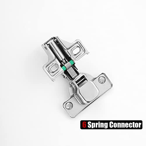JQK Cabinet Door Hinges Soft Closing, 1/2" Partial Overlay Cupboard Door Hinge for Face Frame Cabinets, Metal 20 Pack, CH300-SN-P20 - Image 5