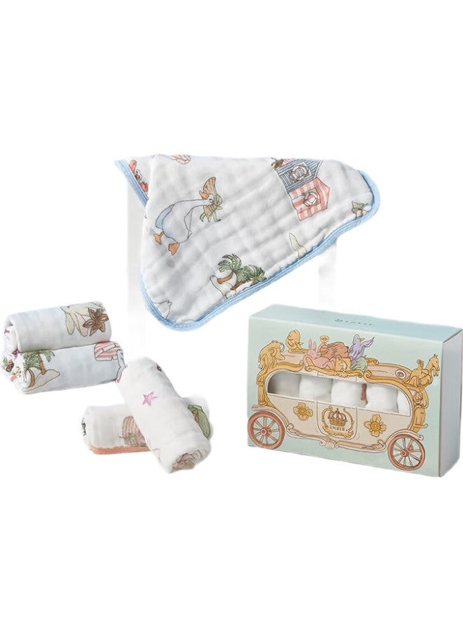 EMXEE Manxi Baby Drool Bib, Cotton Newborn Handkerchief, Gauze Face Towel, Baby Towel, Bath Face Wipe, Small Square Towel, 6-Pack - Image 3