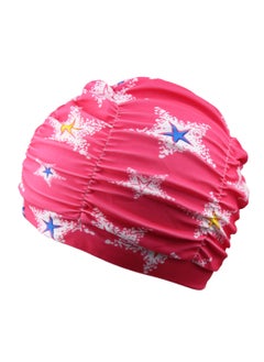 Large Size Swim Cap for Women Big Pink Star