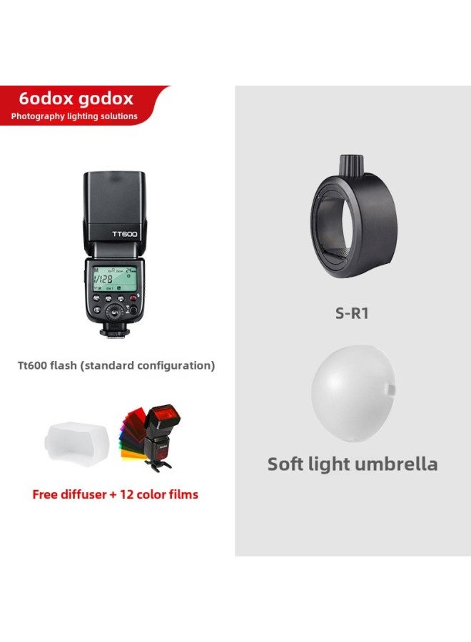 Shenniu TT600 Flash SLR Camera For Canon Nikon Sony Universal High-speed Machine Top Hot Shoe Lamp-Color:Tt600+magnetic Chuck+semi-circular Diffuser  - Image 1