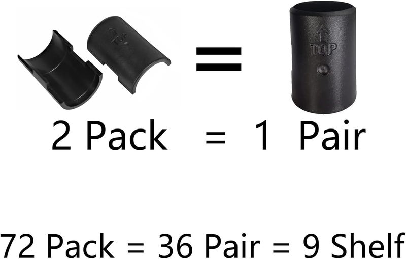 WAFJAMF 72 Pack Wire Shelving Shelf Lock Clips for 1" Post- Shelving Sleeves Replacements for Wire Shelving System - Image 2