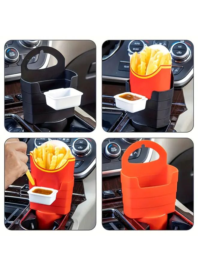 PVC French Fry Holder With Sauce Container Car Cup Holder 709 Inches By 413 Inches For All Seasons - Image 5