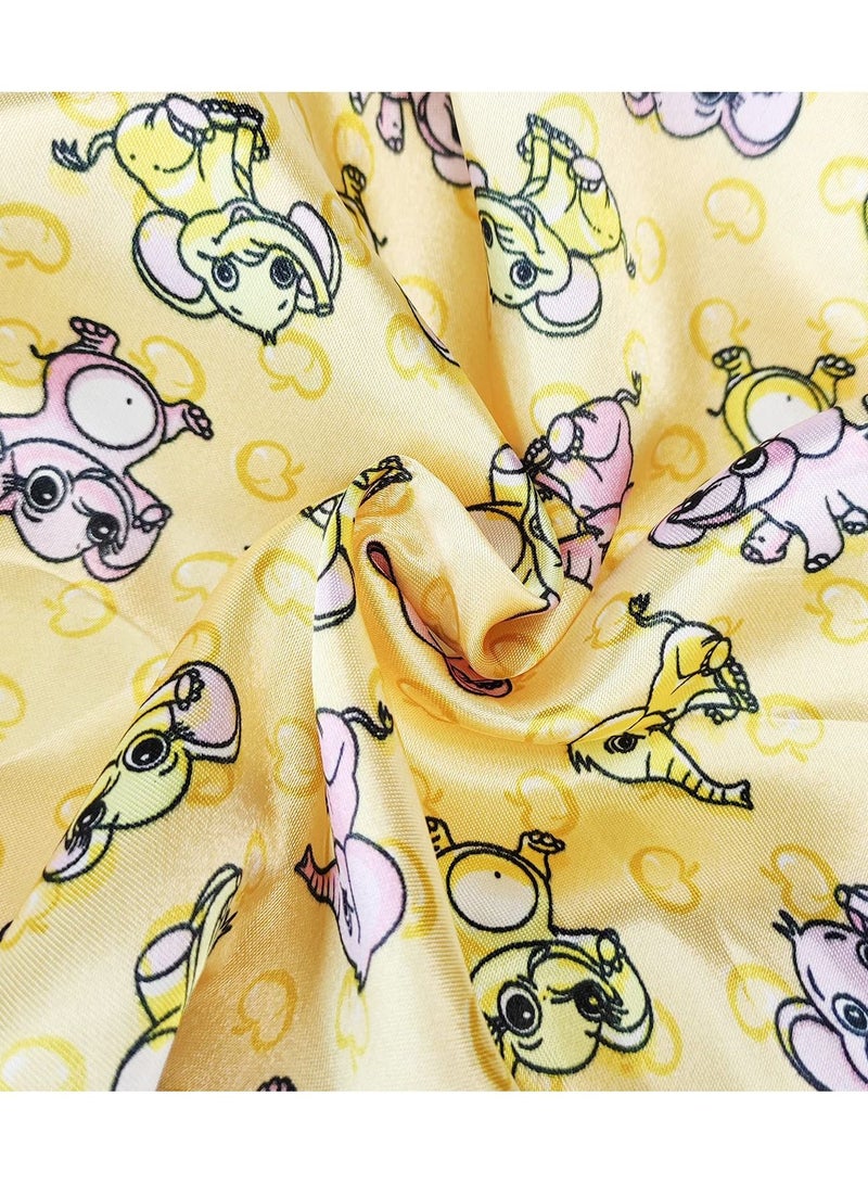 KASTWAVE قبعة واسعة من الحرير لنوم الطفل ليلاً، قبعة استحمام للأطفال والمراهقين والأطفال والرضع والأطفال حديثي الولادة والفتيات للشعر الطبيعي للأطفال والرضع باللون الأصفر - Image 3