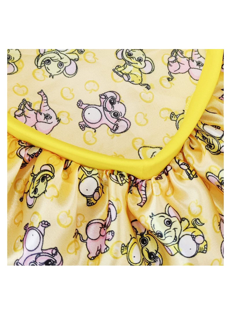 KASTWAVE قبعة واسعة من الحرير لنوم الطفل ليلاً، قبعة استحمام للأطفال والمراهقين والأطفال والرضع والأطفال حديثي الولادة والفتيات للشعر الطبيعي للأطفال والرضع باللون الأصفر - Image 2