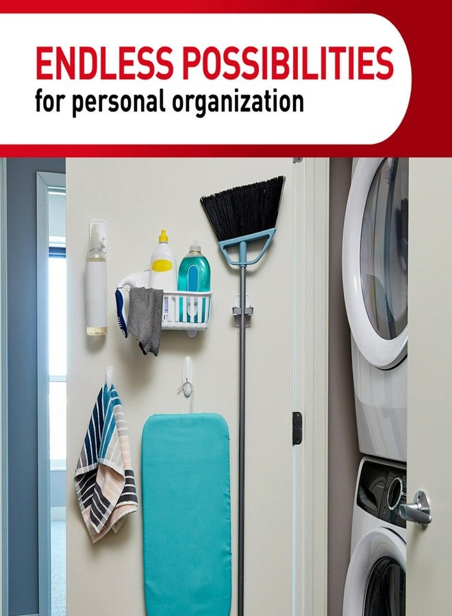 كوماند حامل مكنسة وممسحة كوماند، 3 علاقات و6 شرائط لاصقة كوماند، حامل مكنسة وممسحة معلق على الحائط بدون إتلاف السطح، منظم تنظيف منزلي لزينة عيد الميلاد، يتحمل وزنًا يصل إلى 4 أرطال - Image 3