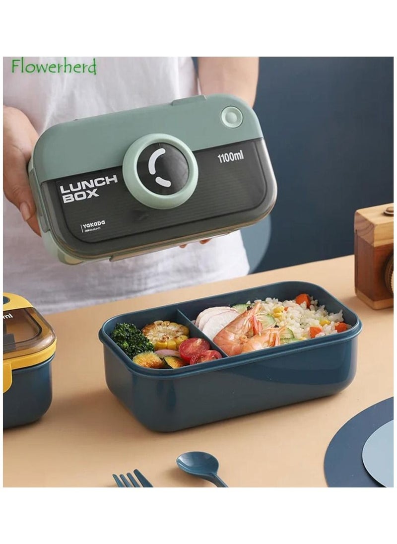 Lunch Box Quilts - Lunch Box Tiffin Box  Premium Plastic Leak-Proof containers and Compact Size  Students Lunch Box, Sealed Leakage Proof Green - Image 1