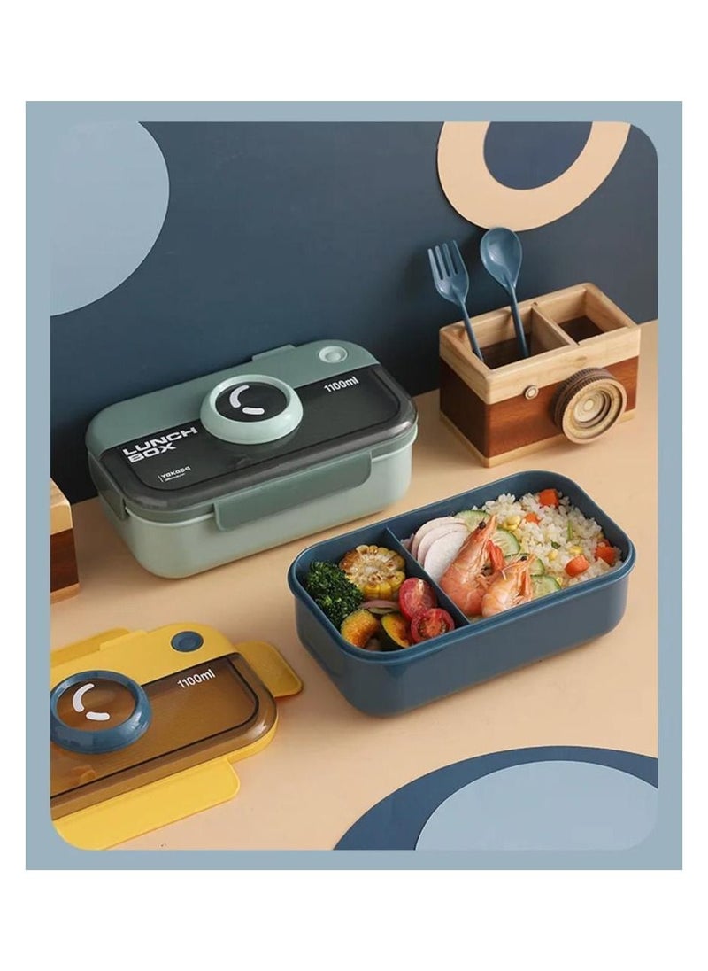 Lunch Box Quilts - Lunch Box Tiffin Box  Premium Plastic Leak-Proof containers and Compact Size  Students Lunch Box, Sealed Leakage Proof Green - Image 1