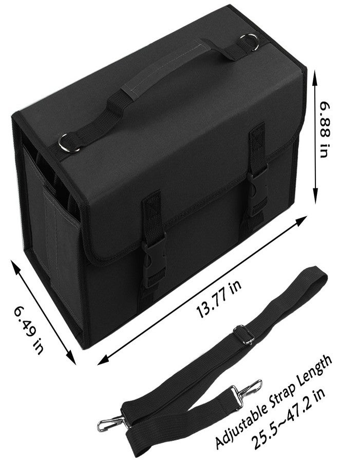 ADVcer Marker Case 120 Storage Holders, Foldable Extendable Oxford Lipstick Organizer with Carrying Handle, Shoulder Strap, QR Buckle, Zip Pocket for Copic, Prismacolor, Dry Erase, Color Paint Markers - Image 5