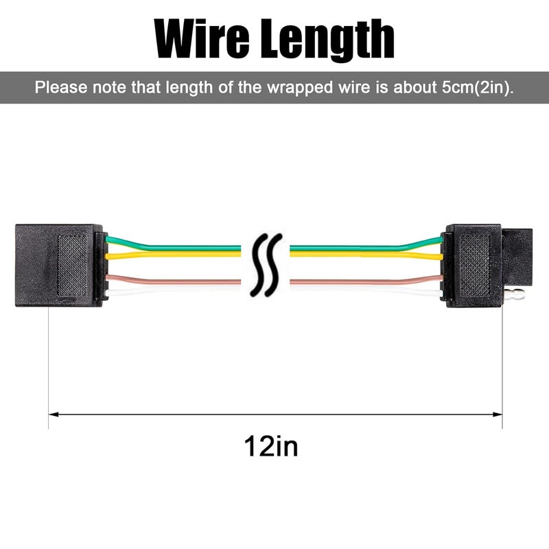 CZC AUTO 4 Pin Trailer Light Wire Harness Extension - Image 2