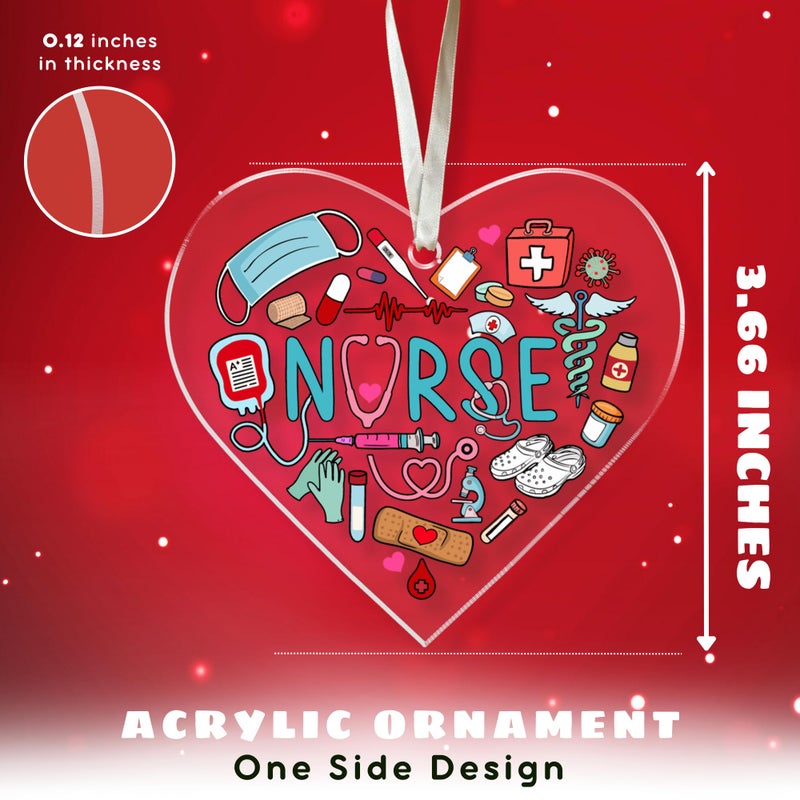 SUCHAGIFT Nurse Ornament - Nurse Christmas Ornament 2024  Nurse Ornament 2024 - Gifts for Nurses  Nursing Gifts  Nurses Gifts - Nurse Practitioner Gifts  Rn Gifts for Nurses - Acrylic Xmas Tree Ornaments 2024 - Image 2
