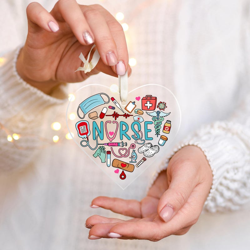 SUCHAGIFT Nurse Ornament - Nurse Christmas Ornament 2024  Nurse Ornament 2024 - Gifts for Nurses  Nursing Gifts  Nurses Gifts - Nurse Practitioner Gifts  Rn Gifts for Nurses - Acrylic Xmas Tree Ornaments 2024 - Image 4
