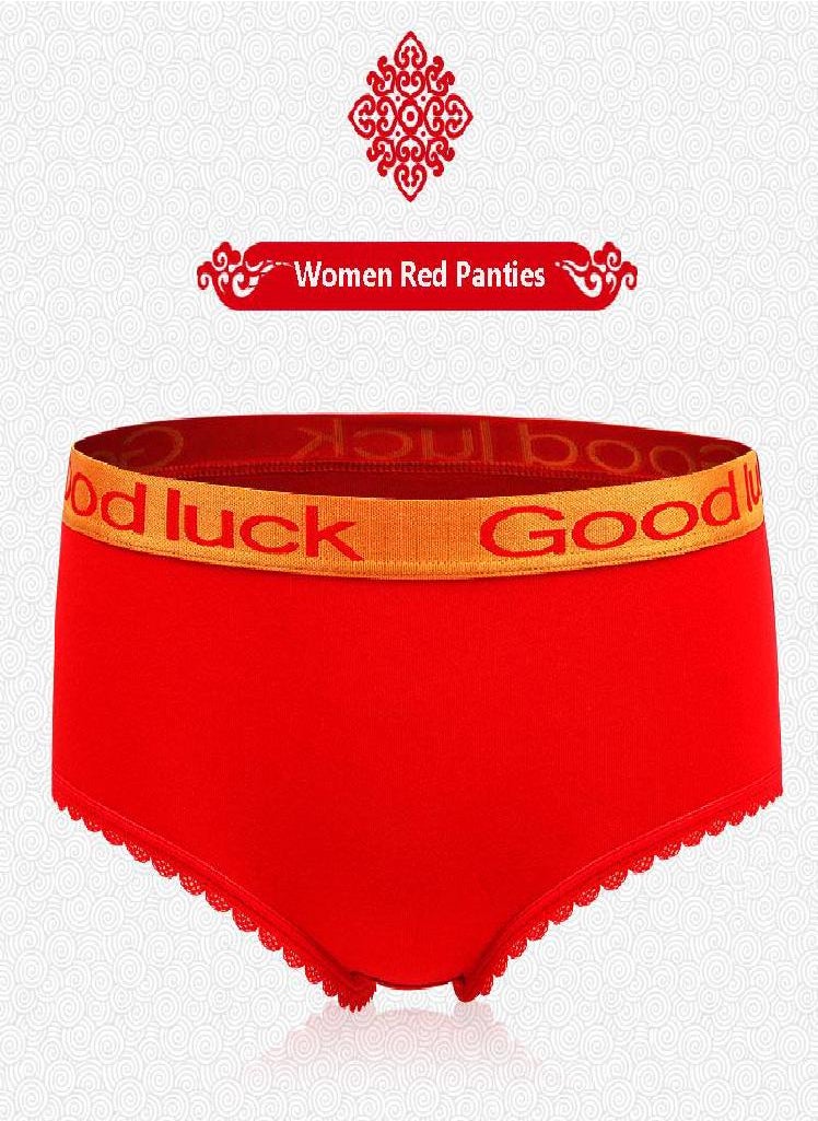 Generic - Women Couple Underwear Red Men's Boxers Soft Cotton Women Panties  Male/Female Underwear - Image 1