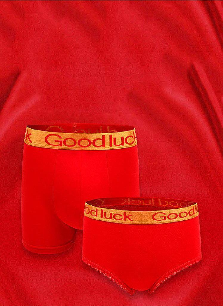 Generic - Women Couple Underwear Red Men's Boxers Soft Cotton Women Panties  Male/Female Underwear - Image 1
