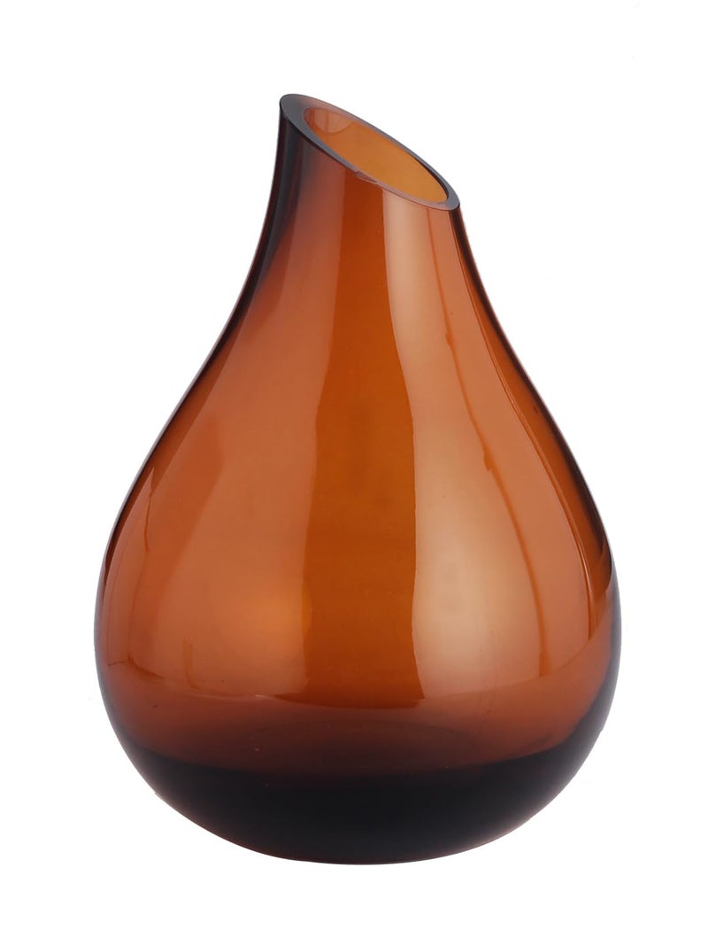 Incrizma Glass Flower Vase (5 X 7 In, Amber Lustre) - Image 2