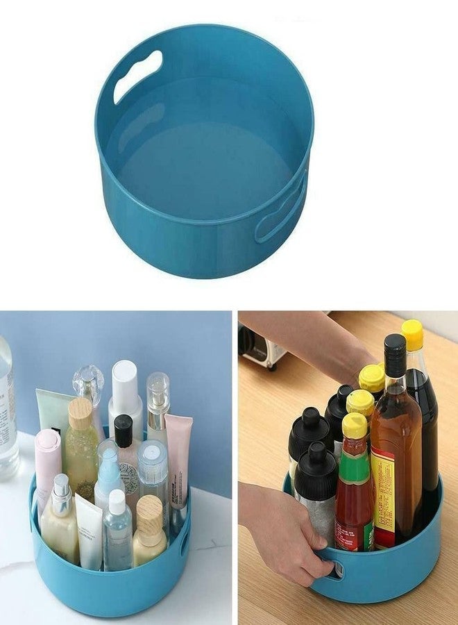JOLYMIT Multi-Purpose 360° Rotating Cosmetics Organizer Tray, Kitchen Spice Cosmetic Holder Organizer Rack Tray for Kitchen Cabinet Spice Rack (Multicolour / 1 Pcs) - Image 5