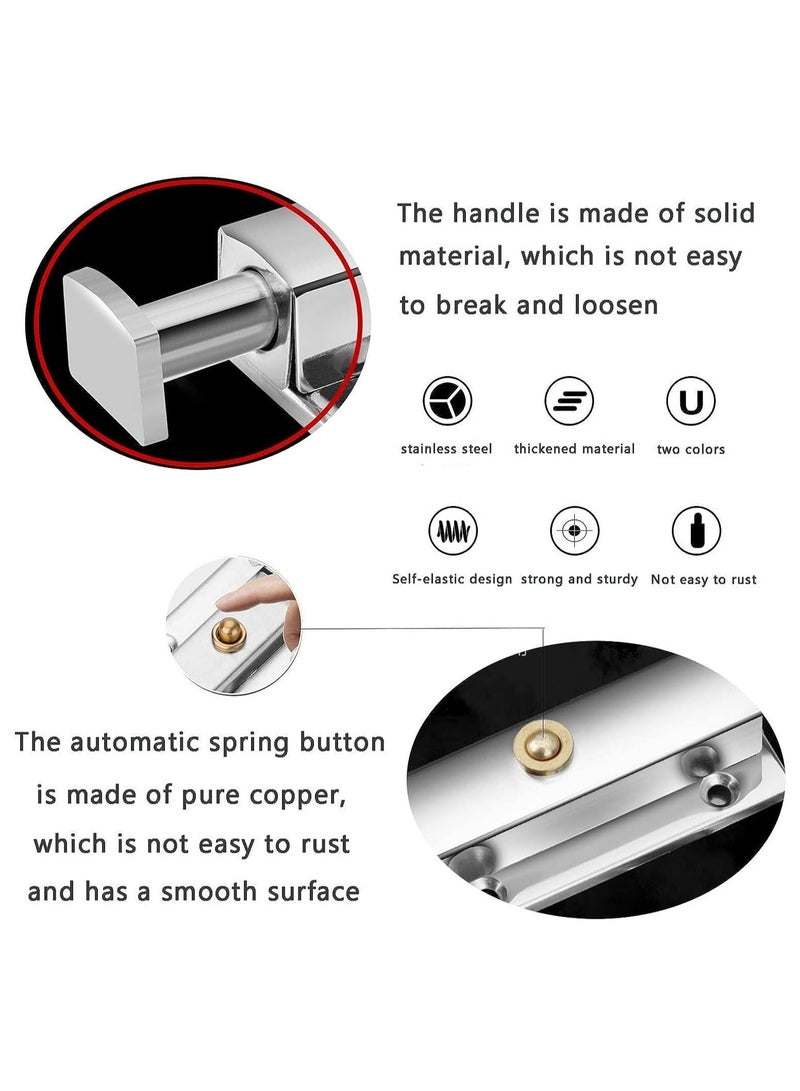 Captaintech 2 Pack Polished Chrome Door Bolt Bathroom Lock Portable Silver Black Bolts for Internal Doors - Image 3