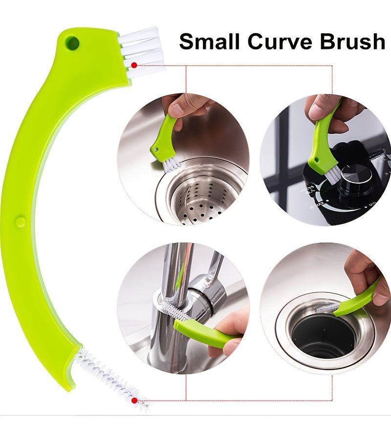 Green Tile Gap Cleaning Brush With Handle For Kitchen Floor Stove And Door Track Deep Household Seam Sweeping Tool - Image 4