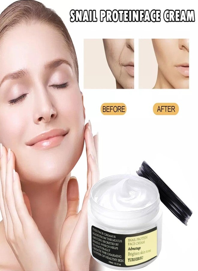 ELCHHIRSCH Korean Snail Mucin 93% Moisturizing Cream, Collagen Lifting & Firming Cream, Daily Facial Repair Gel for Dry/Sensitive Skin, Anti-Wrinkle Face Firming, Hydrating Serum Shrink Pores Acne, 3.52 oz; WNMS - Image 2